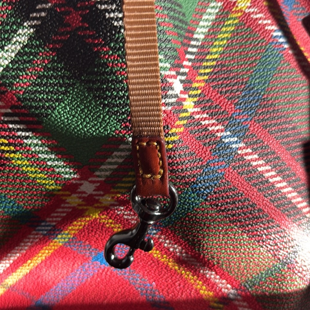 NWOT Dooney & Bourke Red Plaid Bucket Bag - Picture 8 of 8